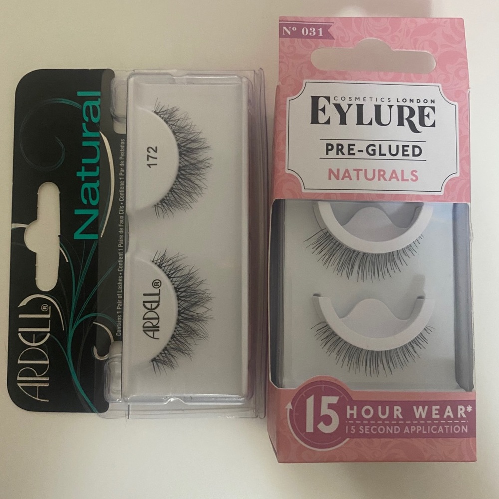 Arden + Eylure pre-glued natural lashes.